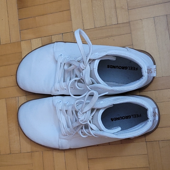 Feel Grounds High Rise Knit Off White Minimalist Barefoot Shoes - Picture 2 of 10